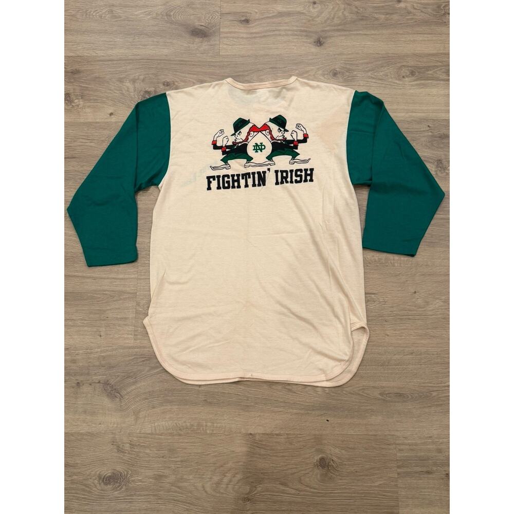 Vintage 80’s Champion Notre Dame Henley Raglan Shirt XL Made in USA